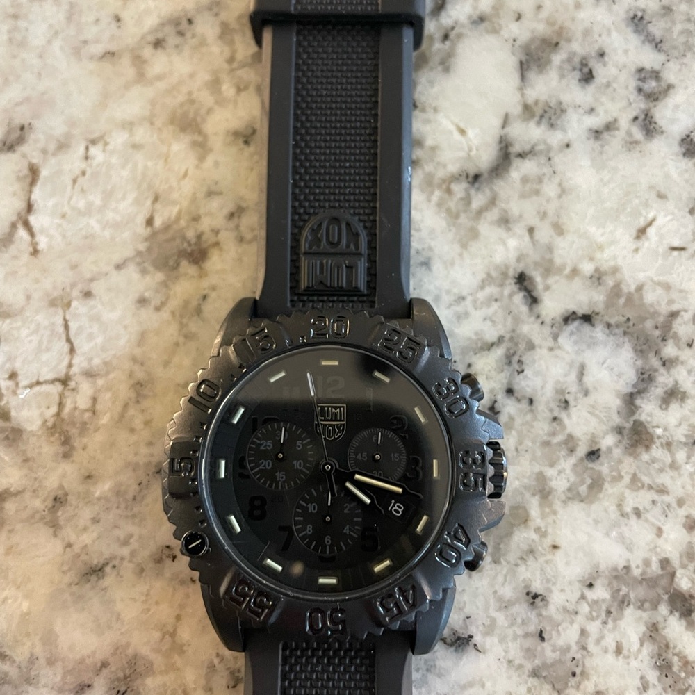 Luminox Navy Seal Blackout Chronograph Military Dive Watch 45mm